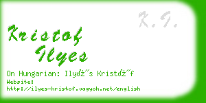 kristof ilyes business card